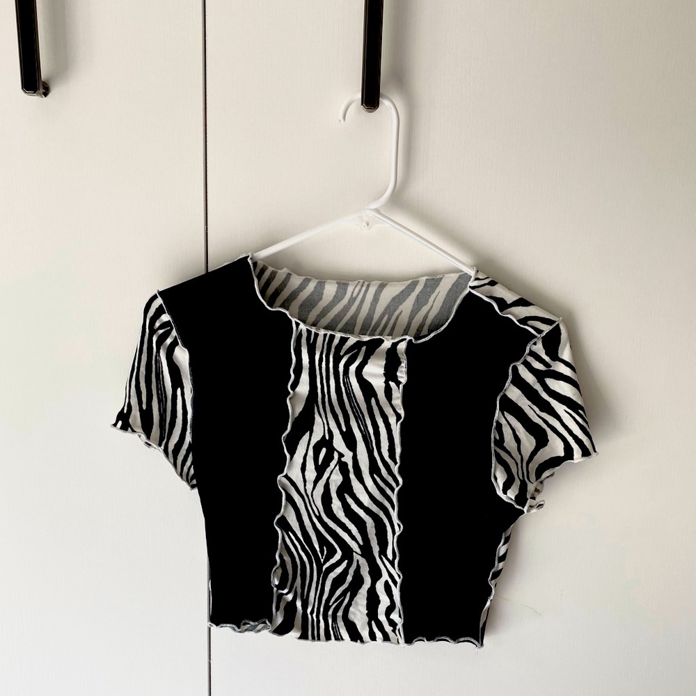 Shein zebra crop top
